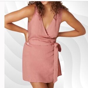Andie The Cacela Wrap Dress Linen Sunset L